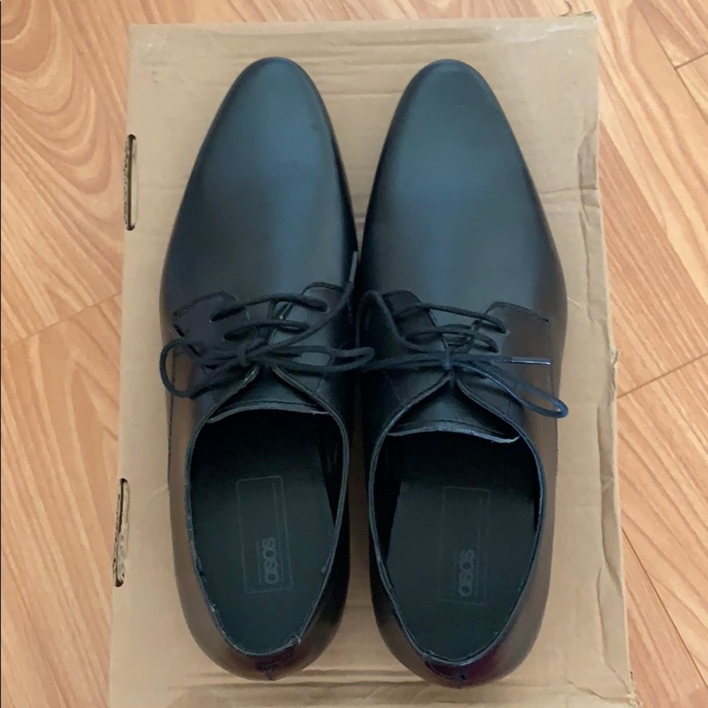 ASOS MENS black leather shoes (new)